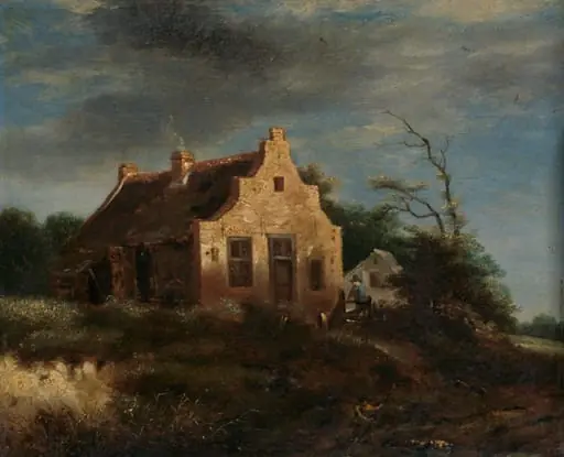 Farm in a wooded dune landscape