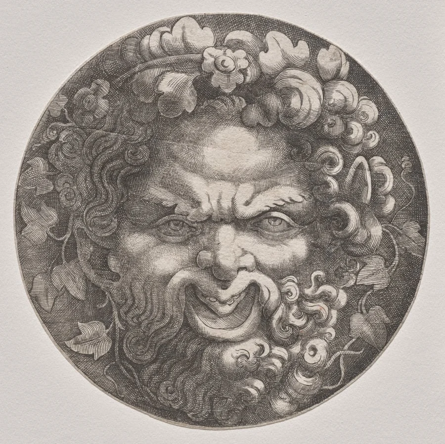 Head of Silenus, by Adamo Scultori, 1567