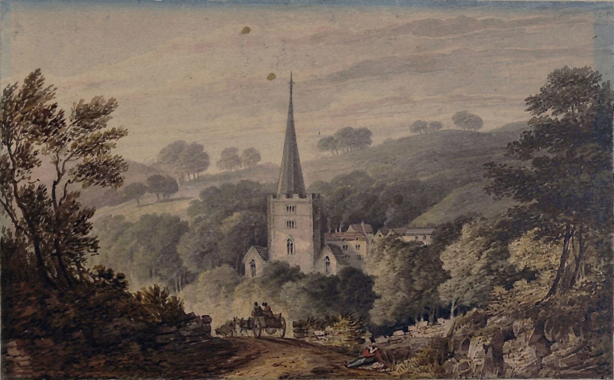 Shorwell, Isle of Wight, by Frederick Calvert, watercolor, 1850