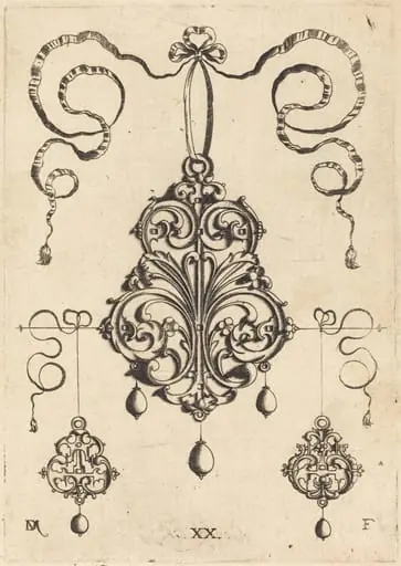 One Large and Two Smaller Strapwork Pendants