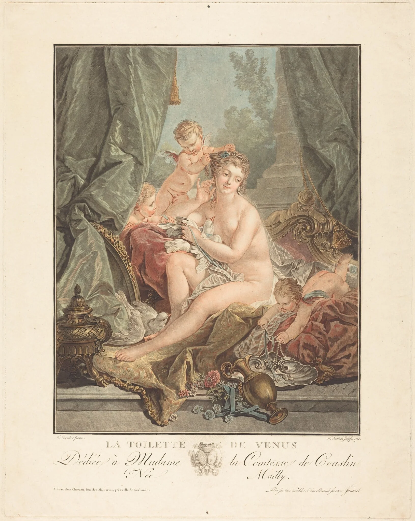 La toilette de Venus, by Jean-François Janinet, ink, 1783