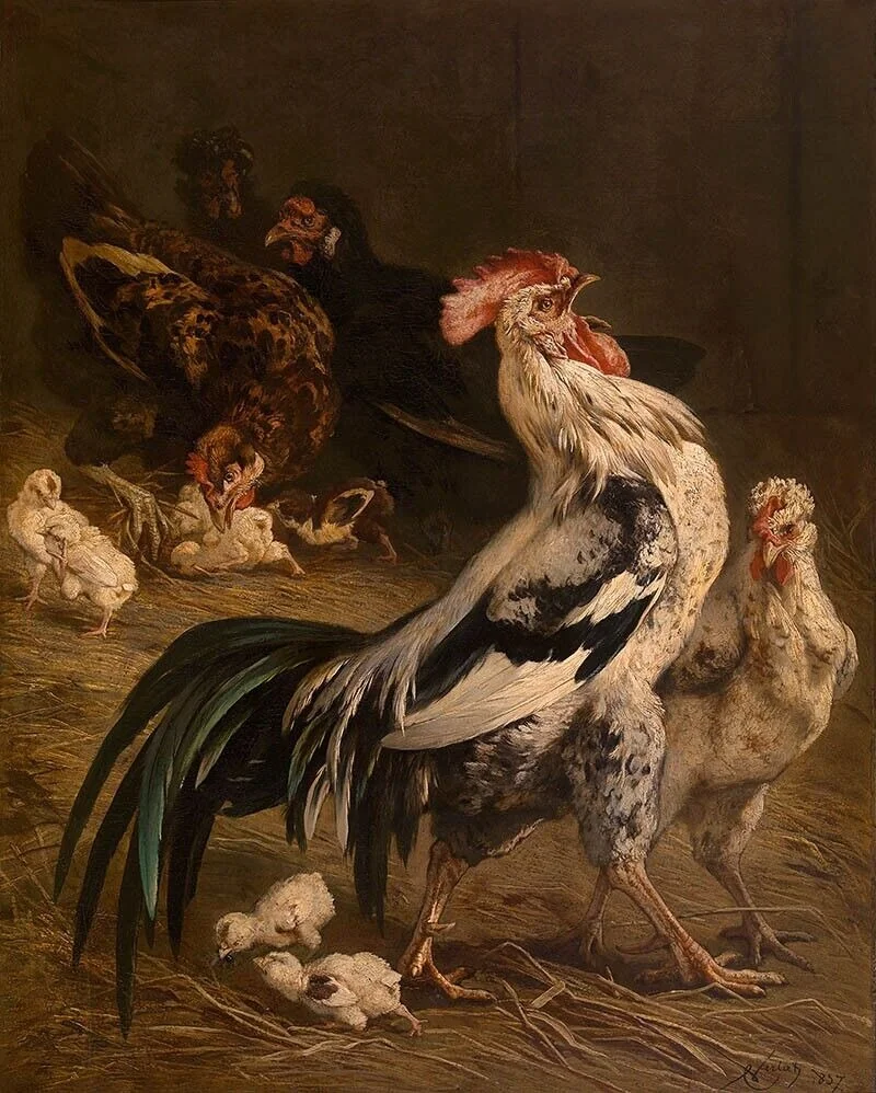 The King of the Poultry Yard, by Charles Verlat, oil, 1857