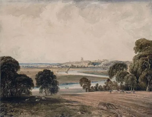 Landscape with winding river