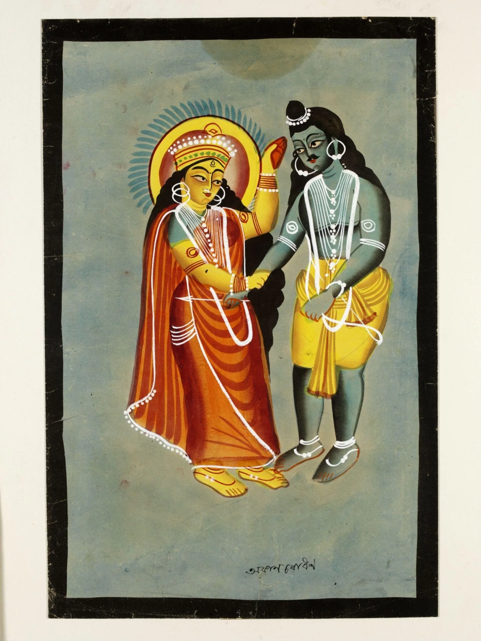 Durga and Rama, by Unknown, paint, 1885