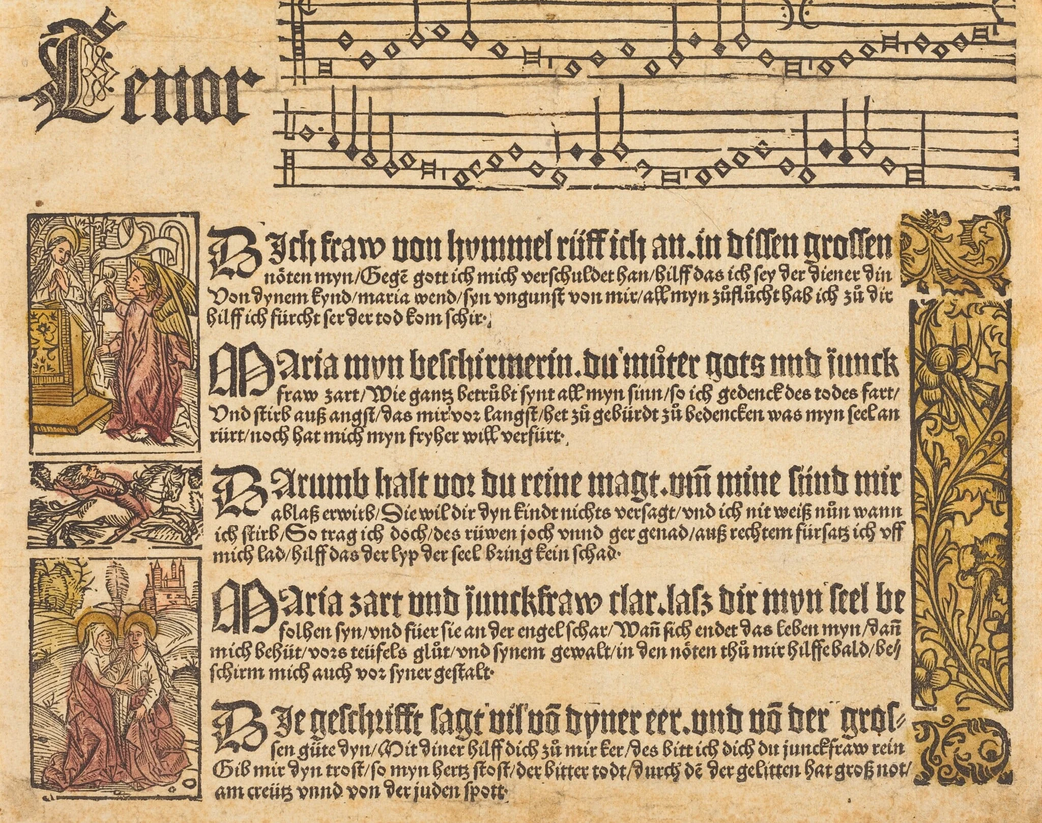 Song to the Virgin, by German 15th Century, ink, 1500