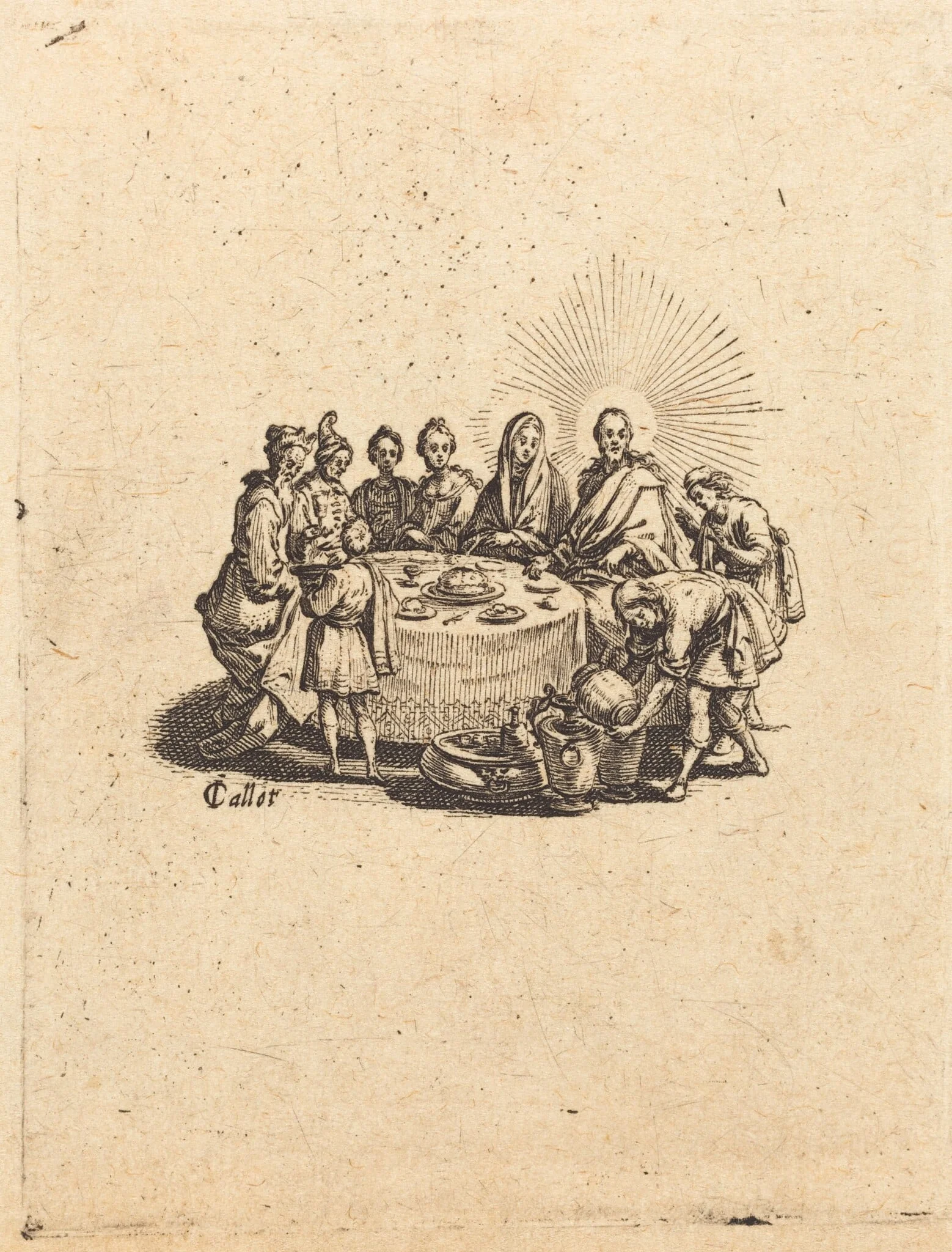 The Marriage at Cana, by Jacques Callot, ink, 1618