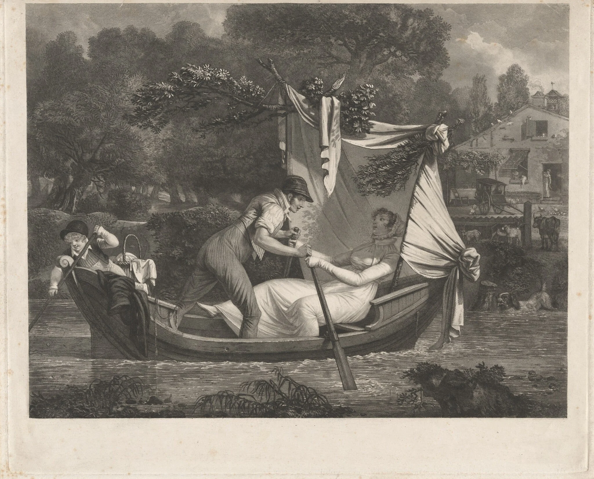 The Little Boat, or The Happy Union, by Philibert-Louis Debucourt, ink, 1804