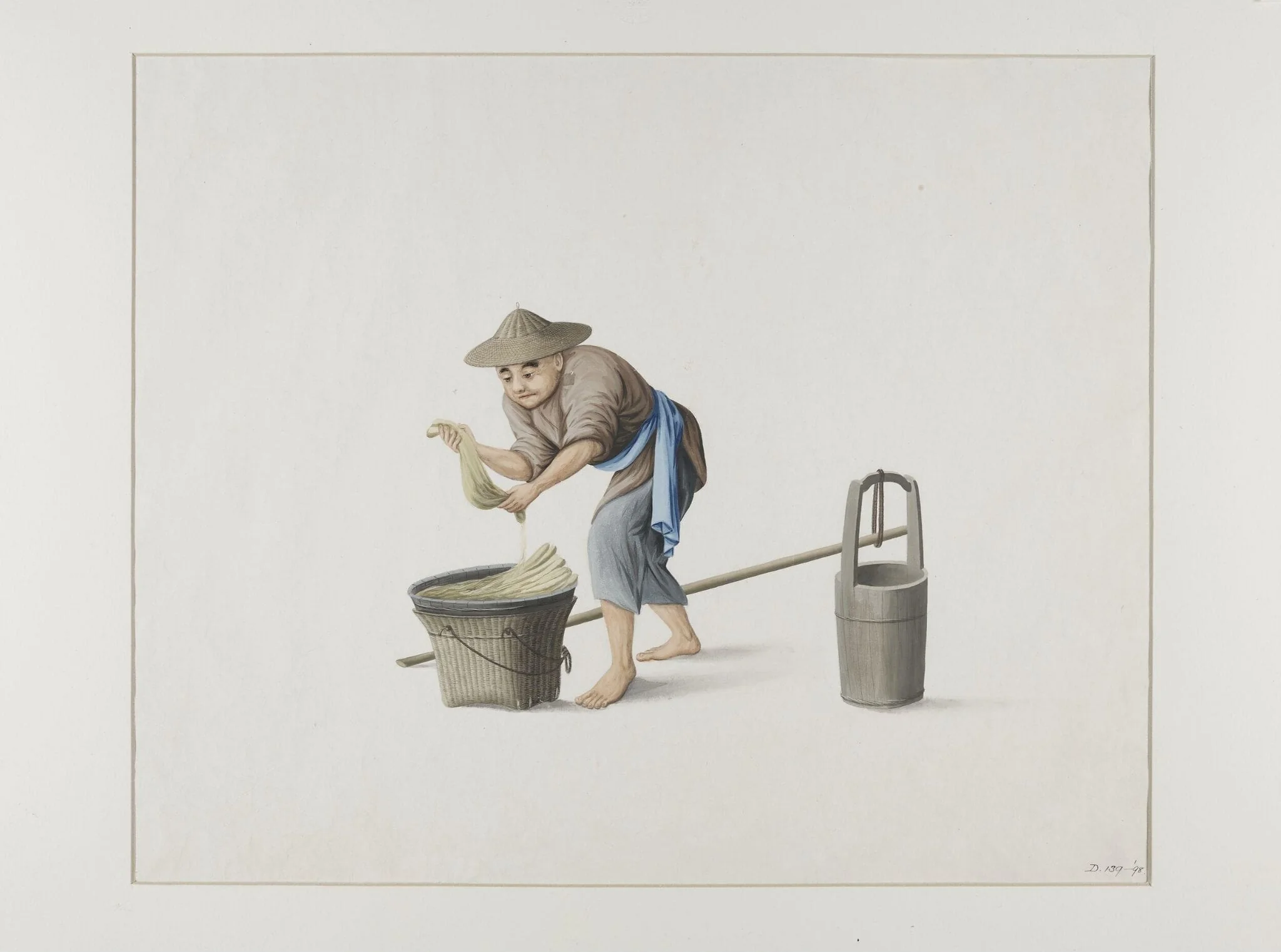 Man Selling Salted Cabbage, by Puqua, paint, 1790