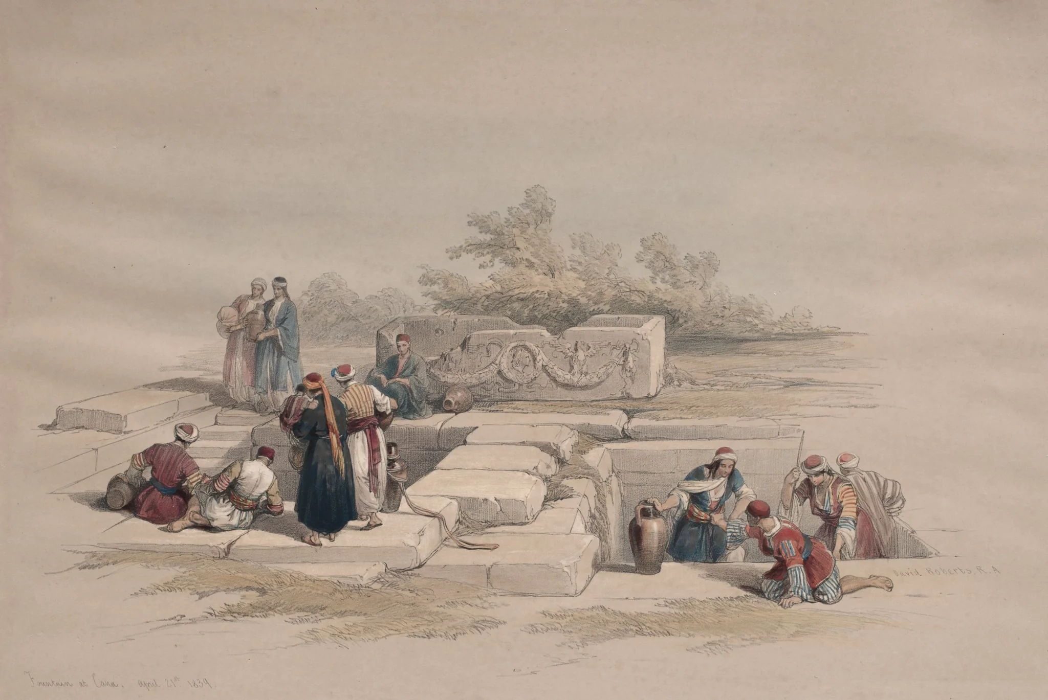 Fountain at Cana, by David Roberts, 1839