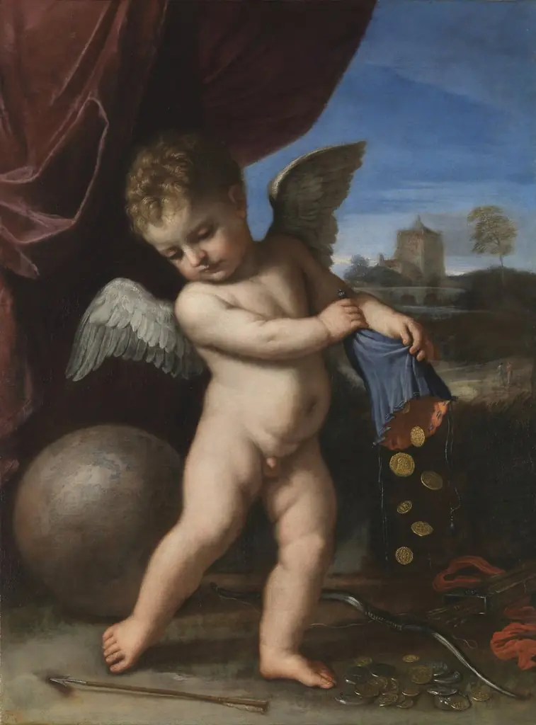 Cupid spurning riches