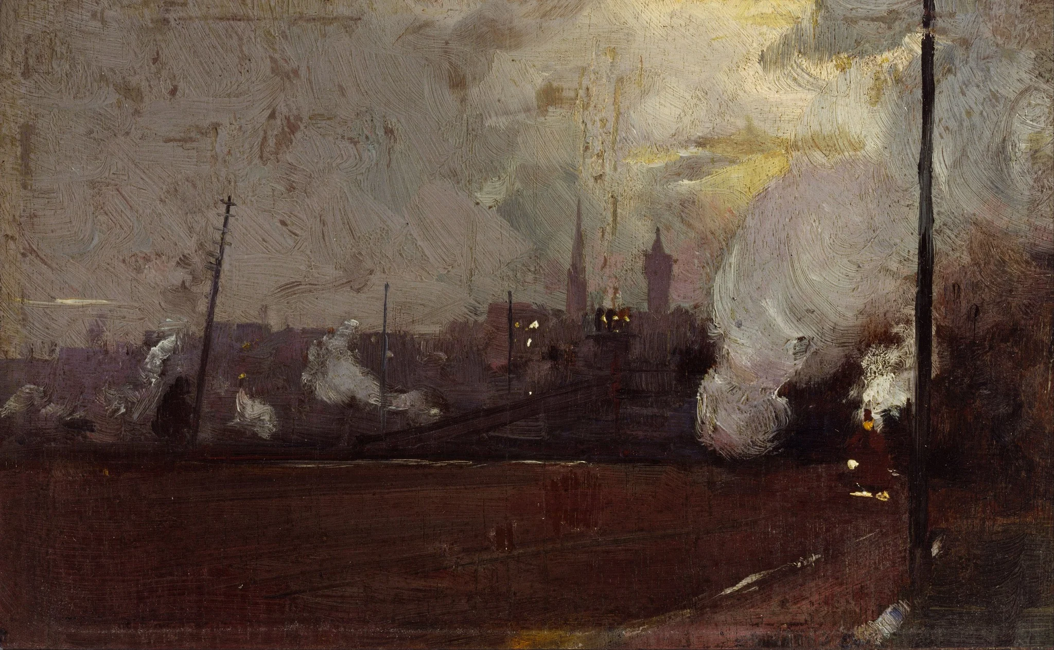 Evening train to Hawthorn, by Thomas Roberts, unspecified, 1895