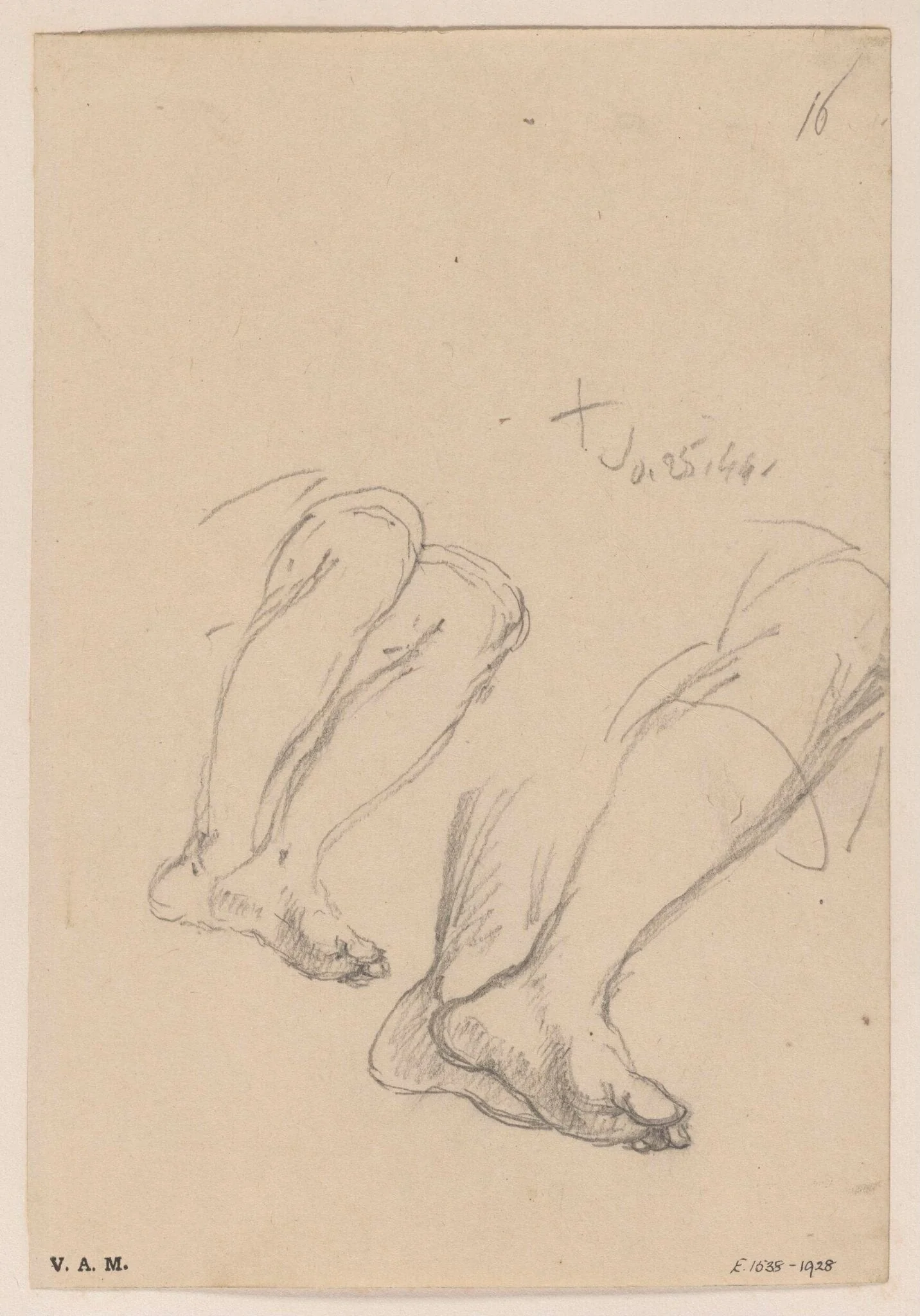 Two drawings of a pair of legs, by George Chinnery, 16