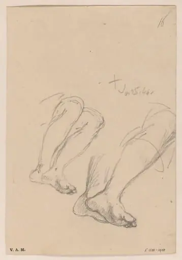Two drawings of a pair of legs
