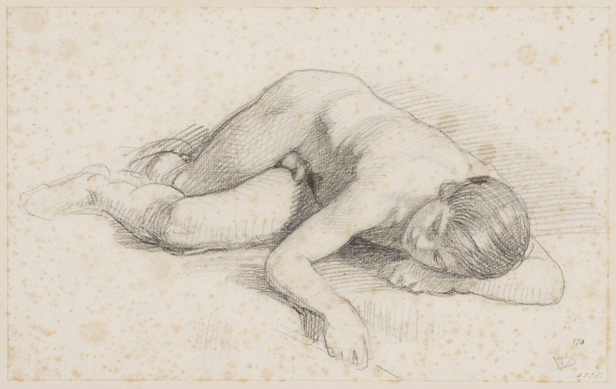 Study of a reclining nude youth