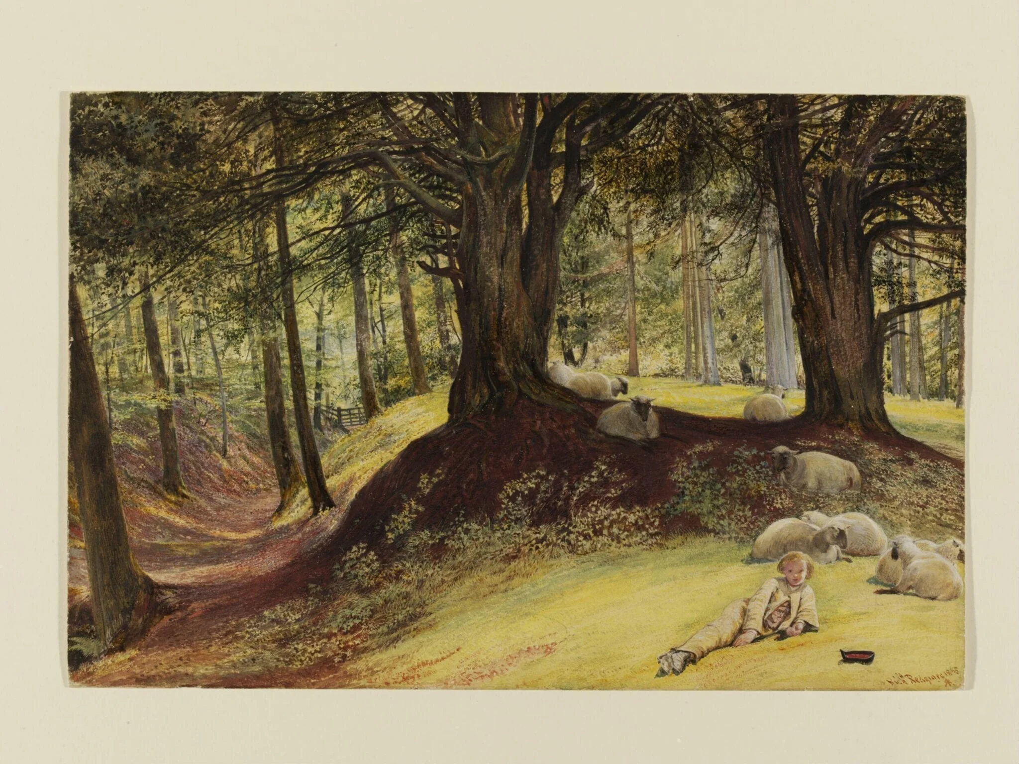 Parkhurst Woods, Abinger, Surrey, by Richard CB, RA, ARA Redgrave, watercolor, 1865
