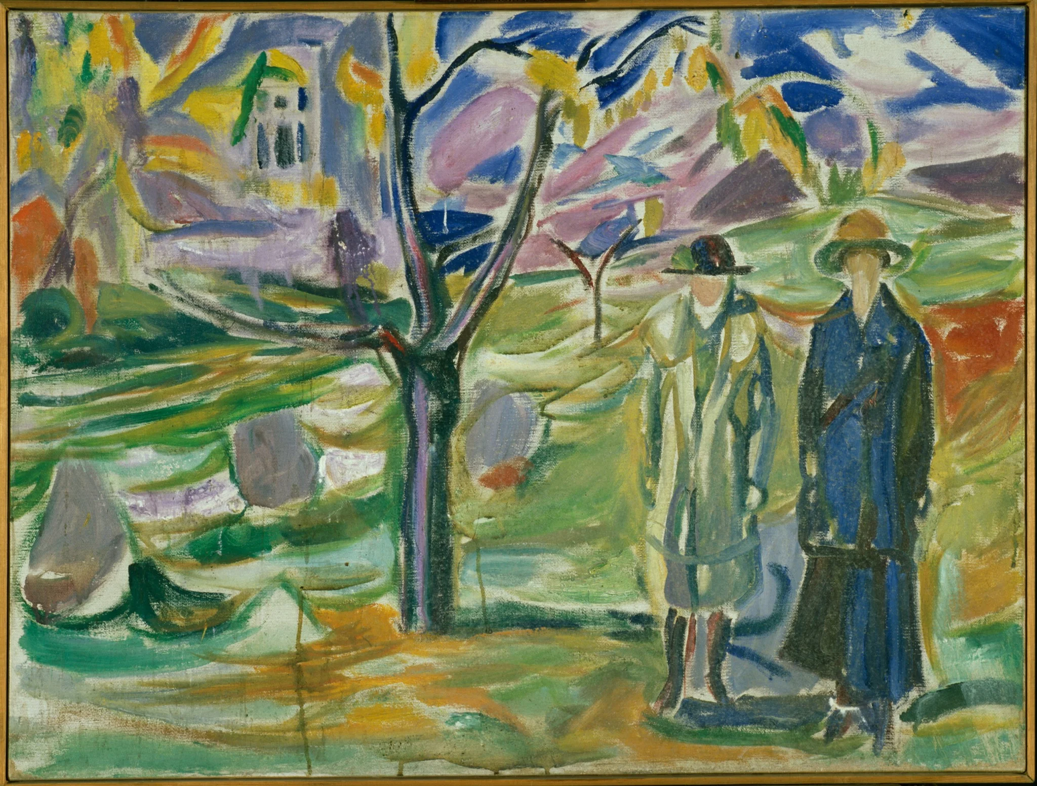 Two Women in the Garden, by Edvard Munch, oil, 1926