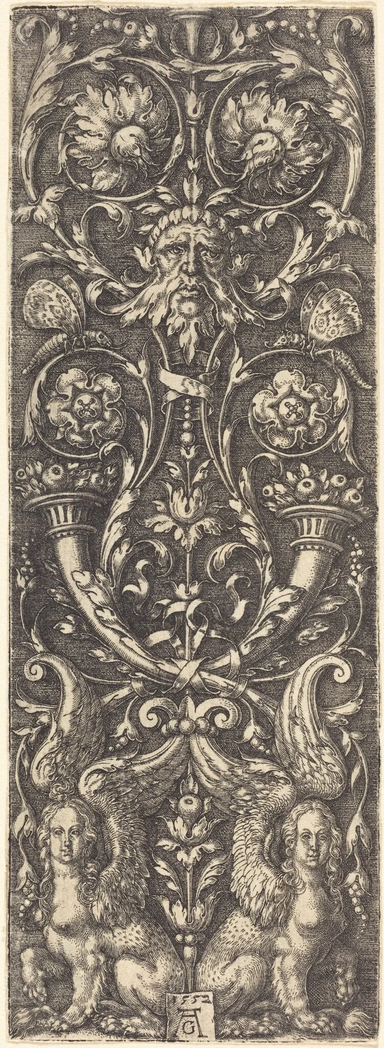 High Fruits with Ornaments, by Heinrich Aldegrever, ink, 1552