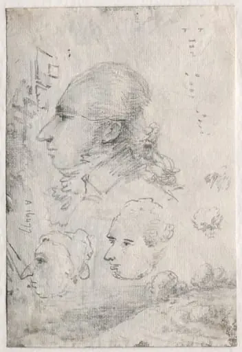 Studies of Heads (verso)