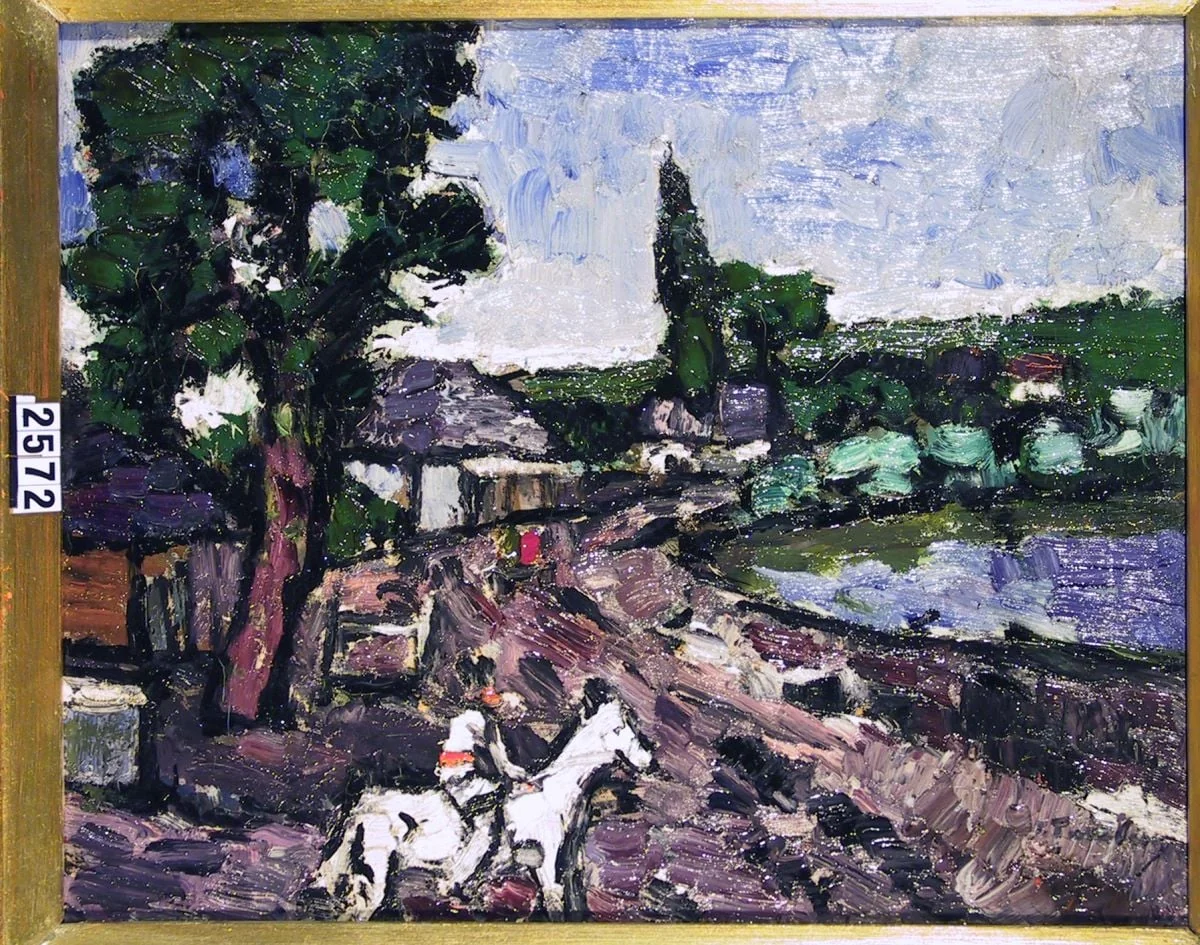 Peisaj cu călăreț, by Ion Țuculescu, unspecified
