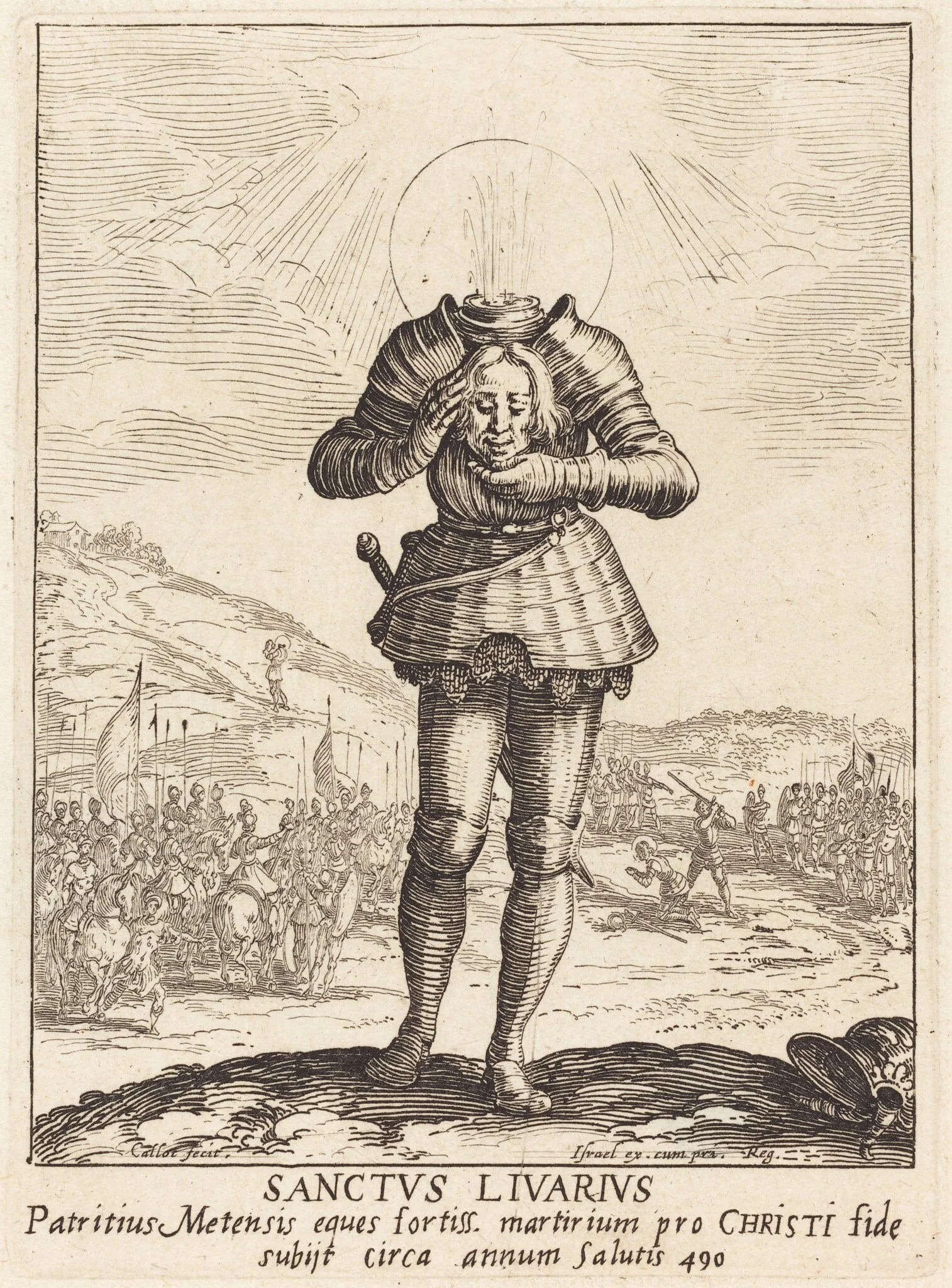 Saint Livier, by Jacques Callot, ink, 1624