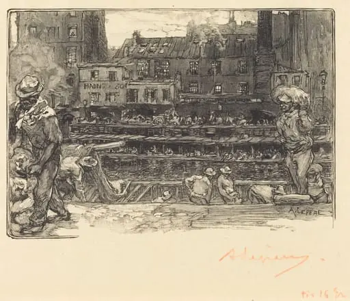 Unloading, Canal St. Martin (Les dechargeurs de platre, Canal Saint-Martin)