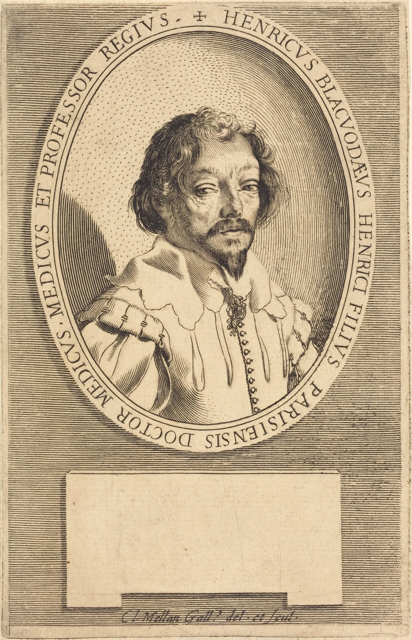 Dr. Henry Blackwood, Jr., by Claude Mellan, ink, 1643
