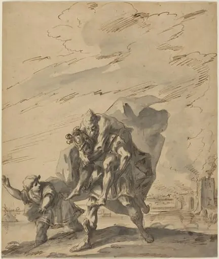 Aeneas Carrying Anchises from Burning Troy