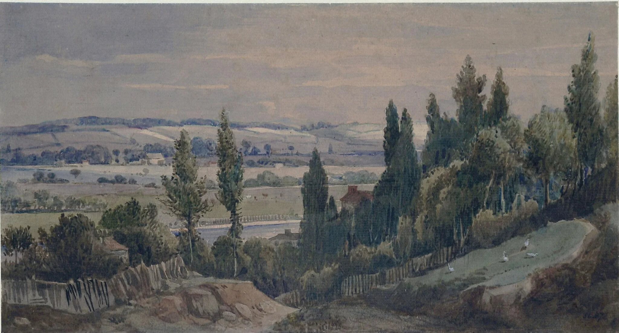 Hampstead Heath, by Chalon, watercolor, 1800