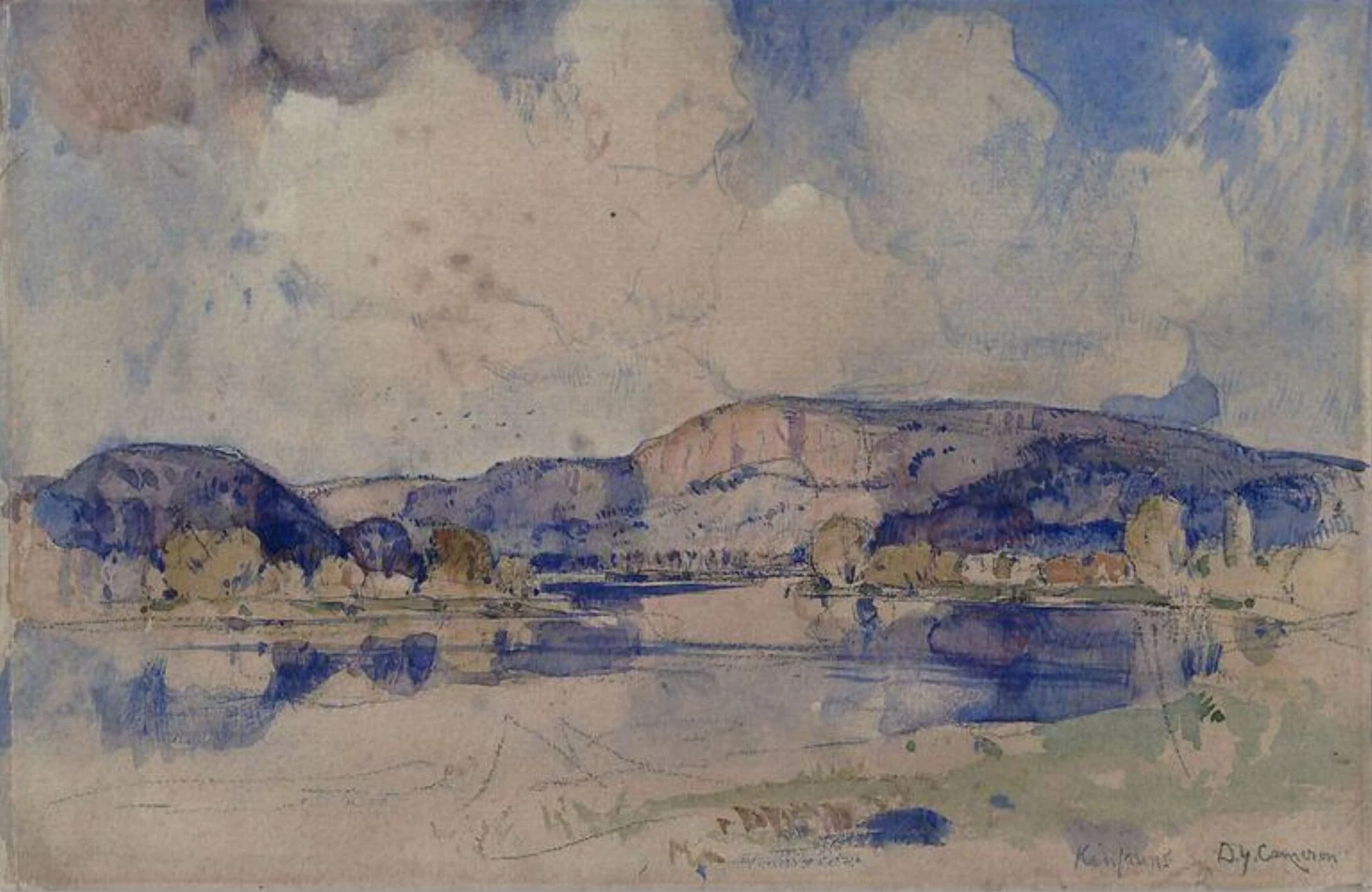 Kinfauns, by David Young RA RSA RWS RSW Cameron, watercolor, 1880