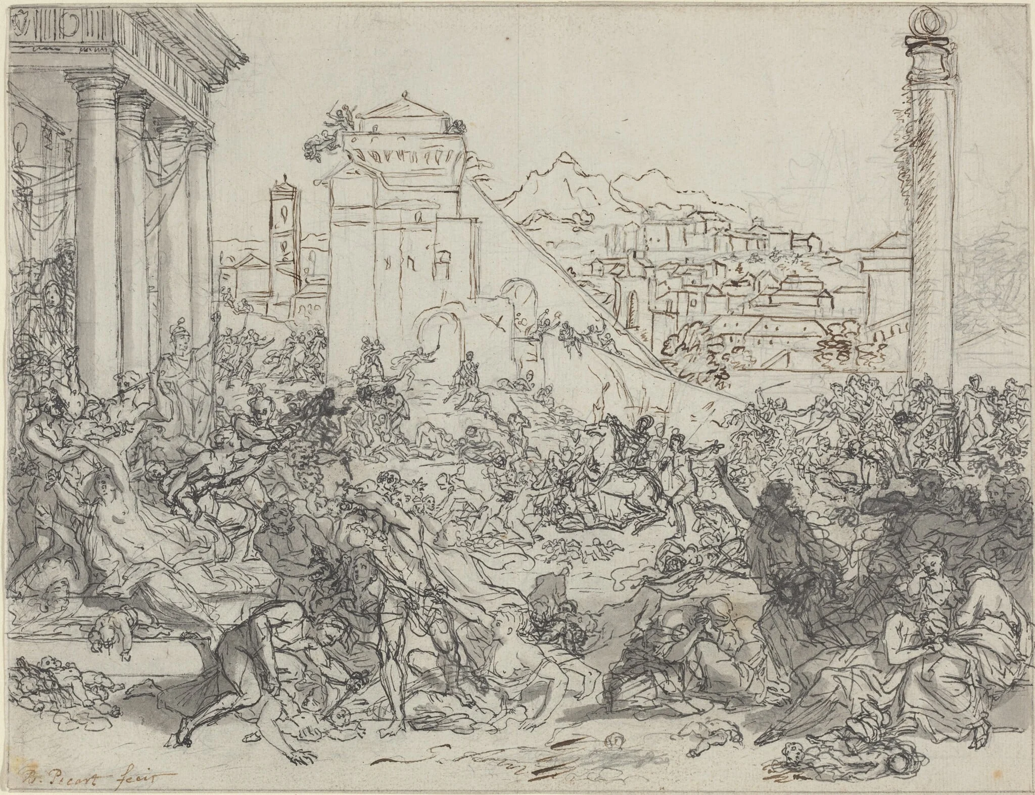 Massacre of the Innocents, by Bernard Picart, ink, 1714