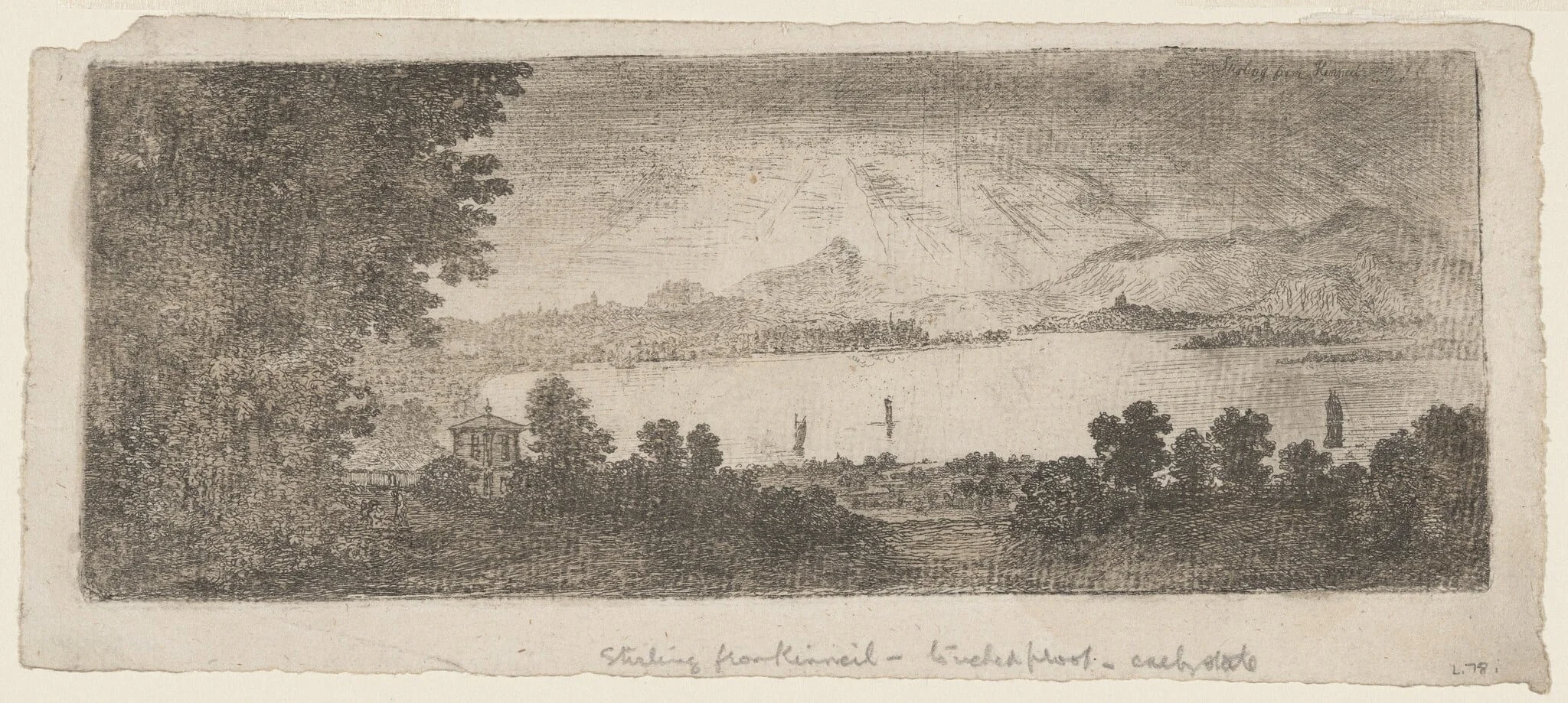 Stirling from Kinneil, by of Eldin, John Clerk, ink, 1776