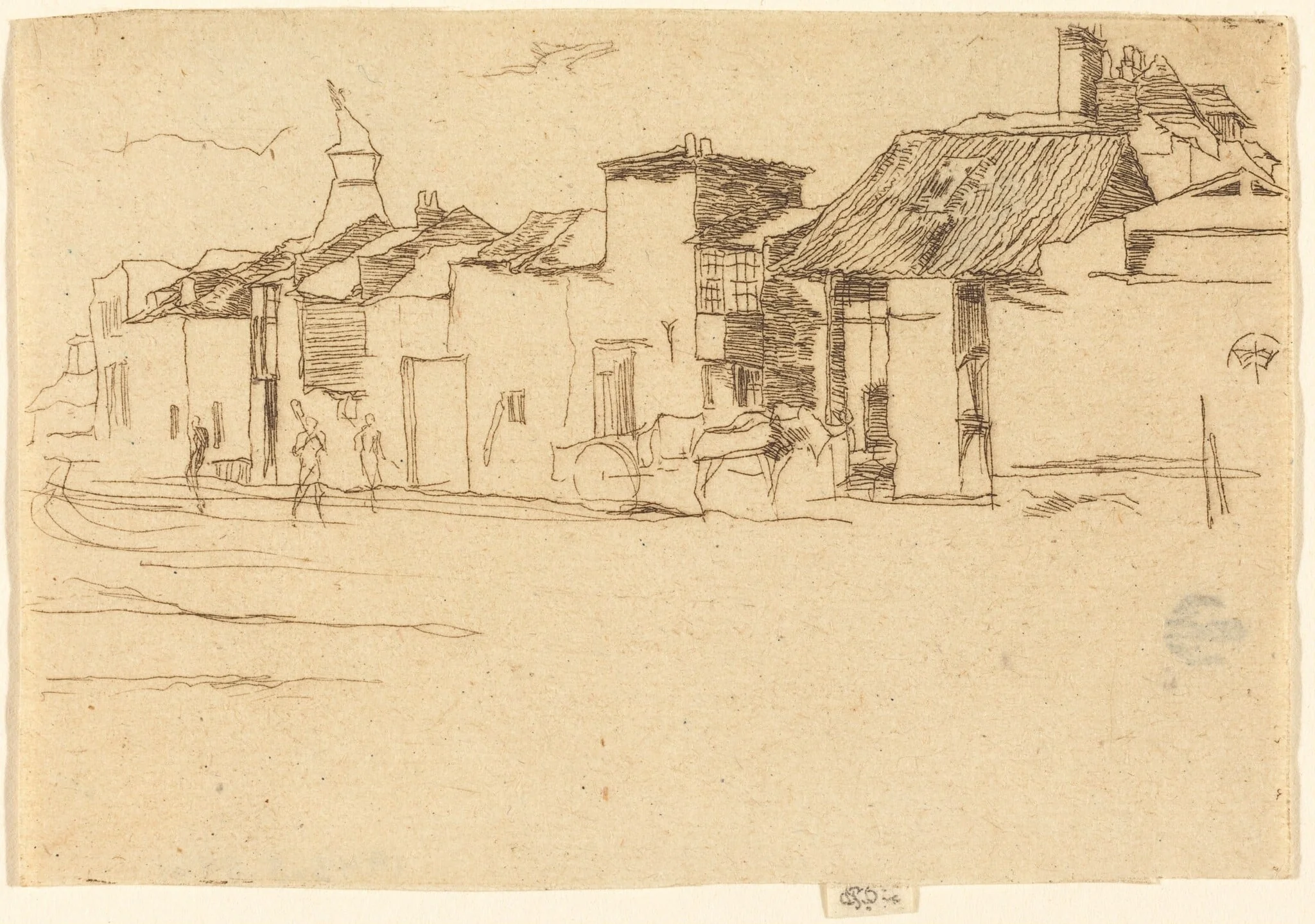 The Old Swan Brewery, Chelsea, by James McNeill Whistler, ink, 1872