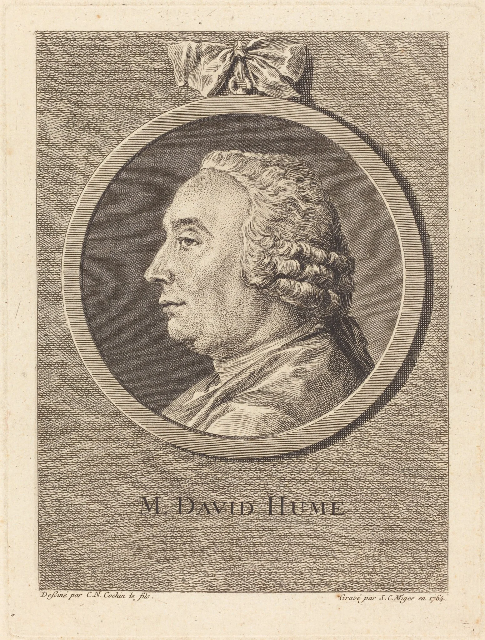 M. David Hume, by Simon Charles Miger, ink, 1764