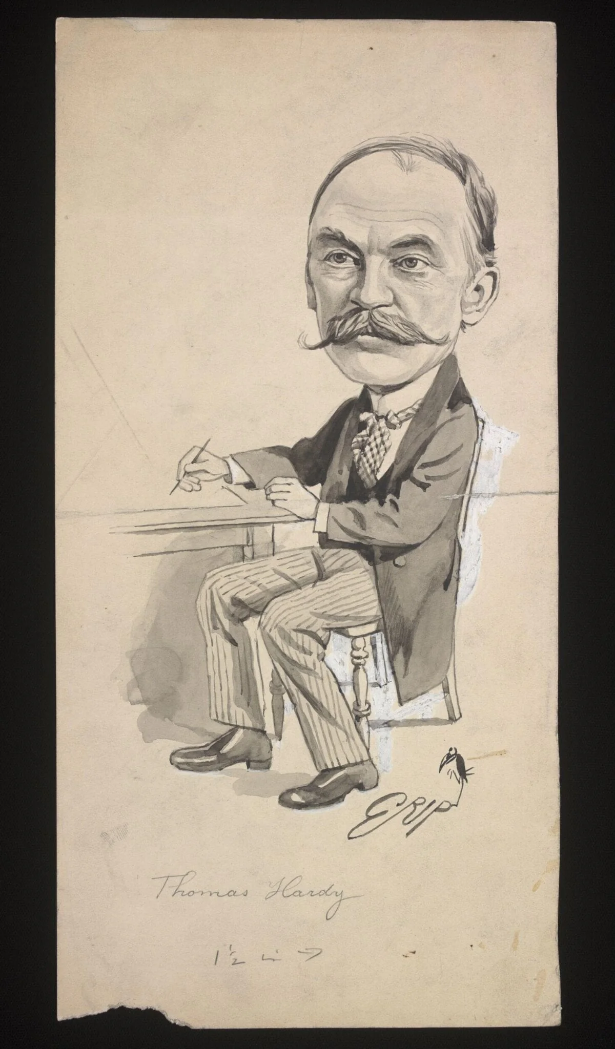 A caricature of Thomas Hardy, by GRIP, 1897