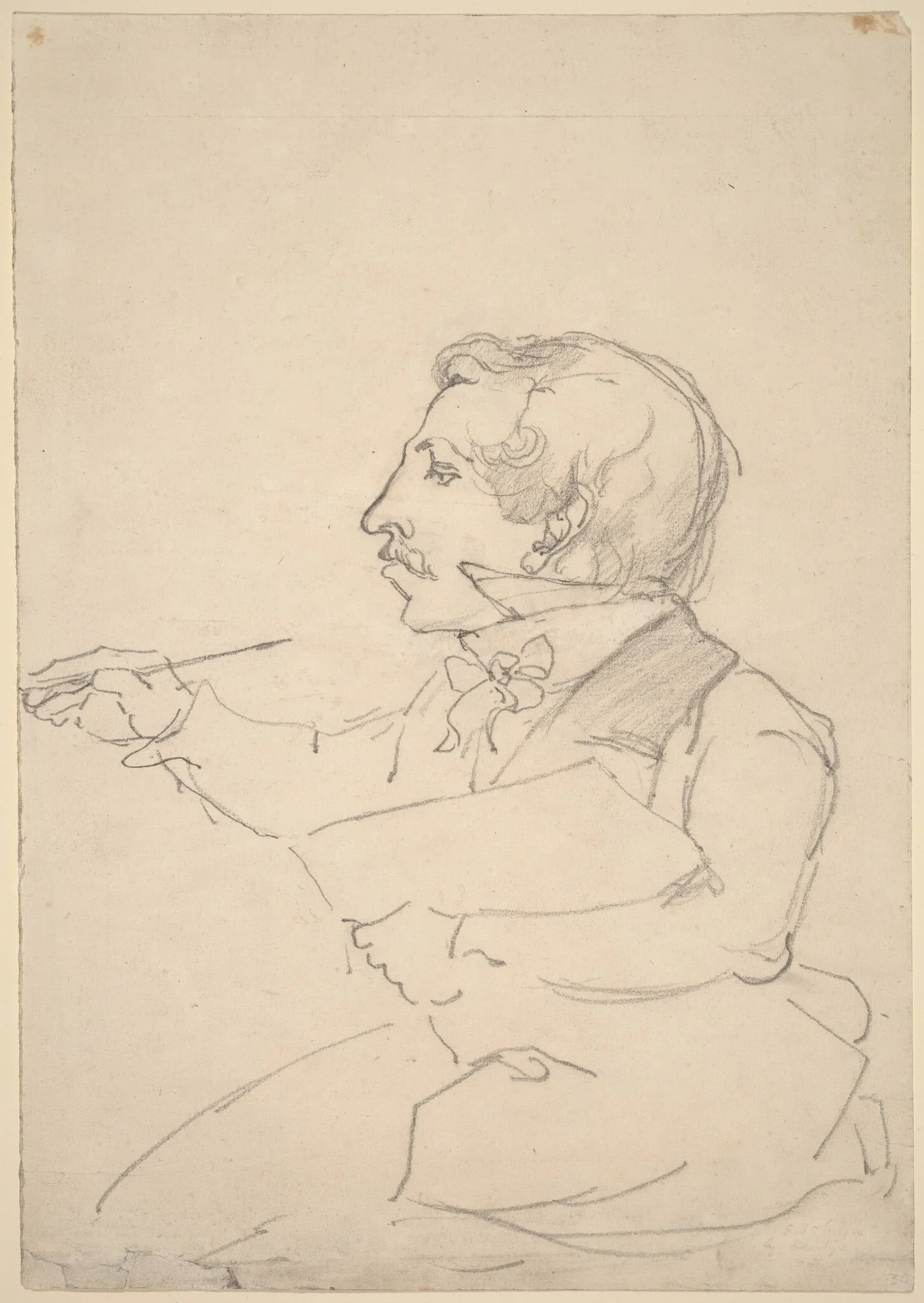 Eastman Johnson Sketching, by Emanuel Leutze, graphite, 1850
