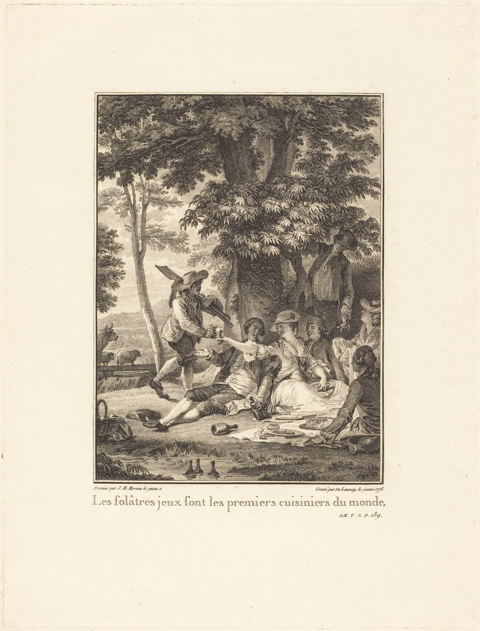 Les folâtres jeux sont les premiers cuisiniers du monde, by Robert Delaunay, ink, 1778