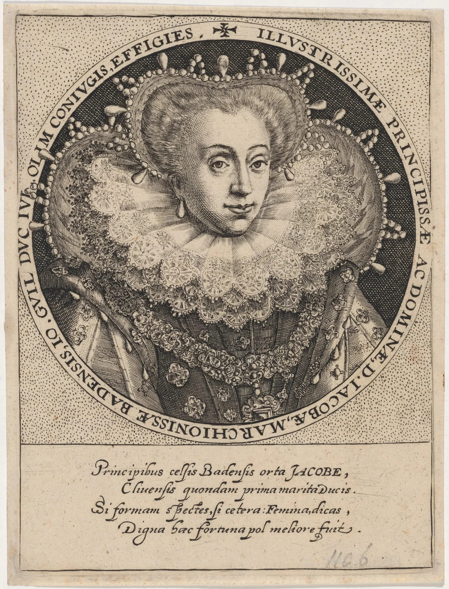 Marchioness of Baden, by Unknown 19th Century, ink, 1850