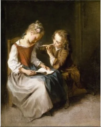 La Malice (Mischief), by Nicolas Lancret, oil, 1735