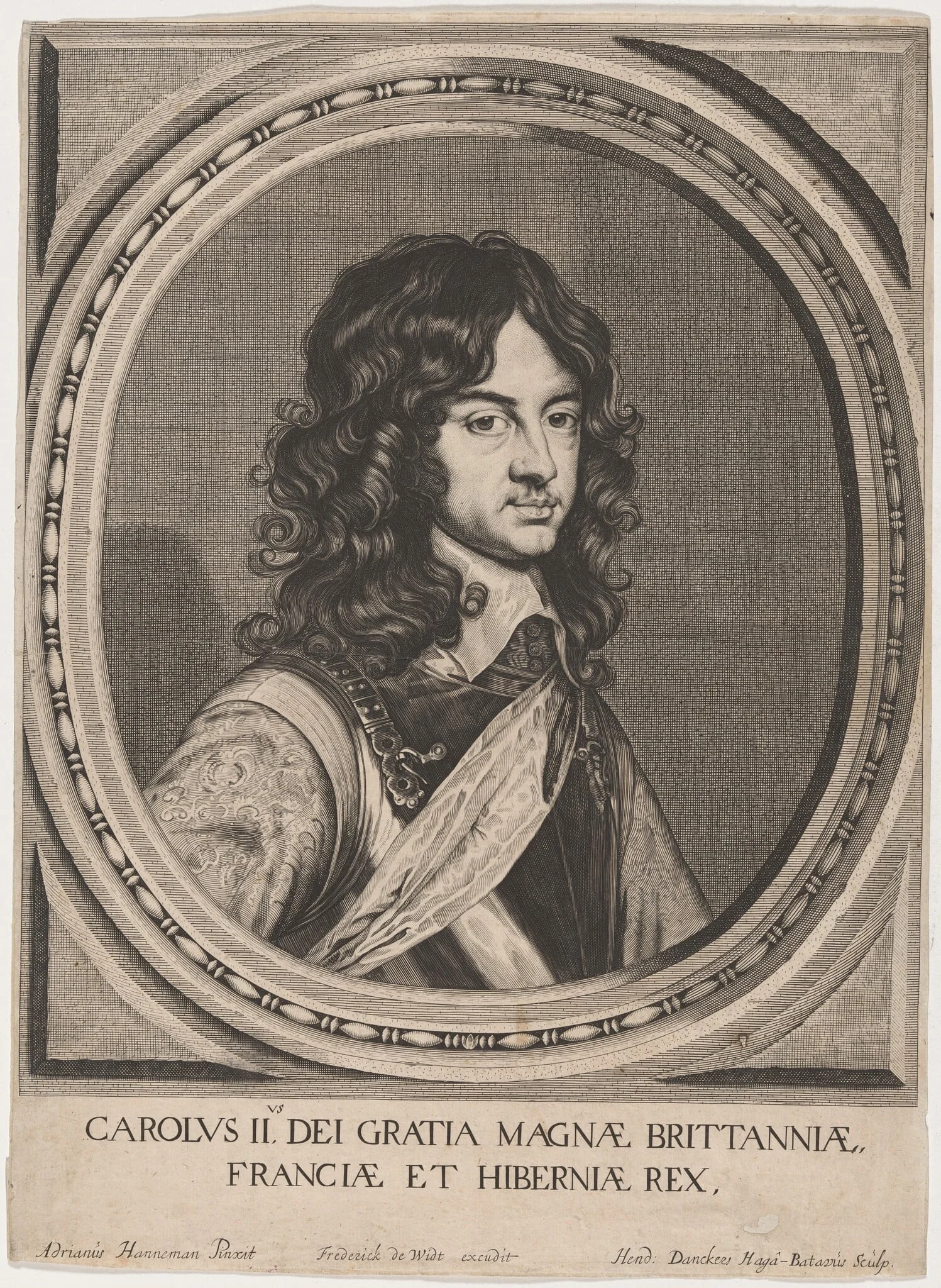 Charles II, by Hendrik Danckerts, ink, 1652