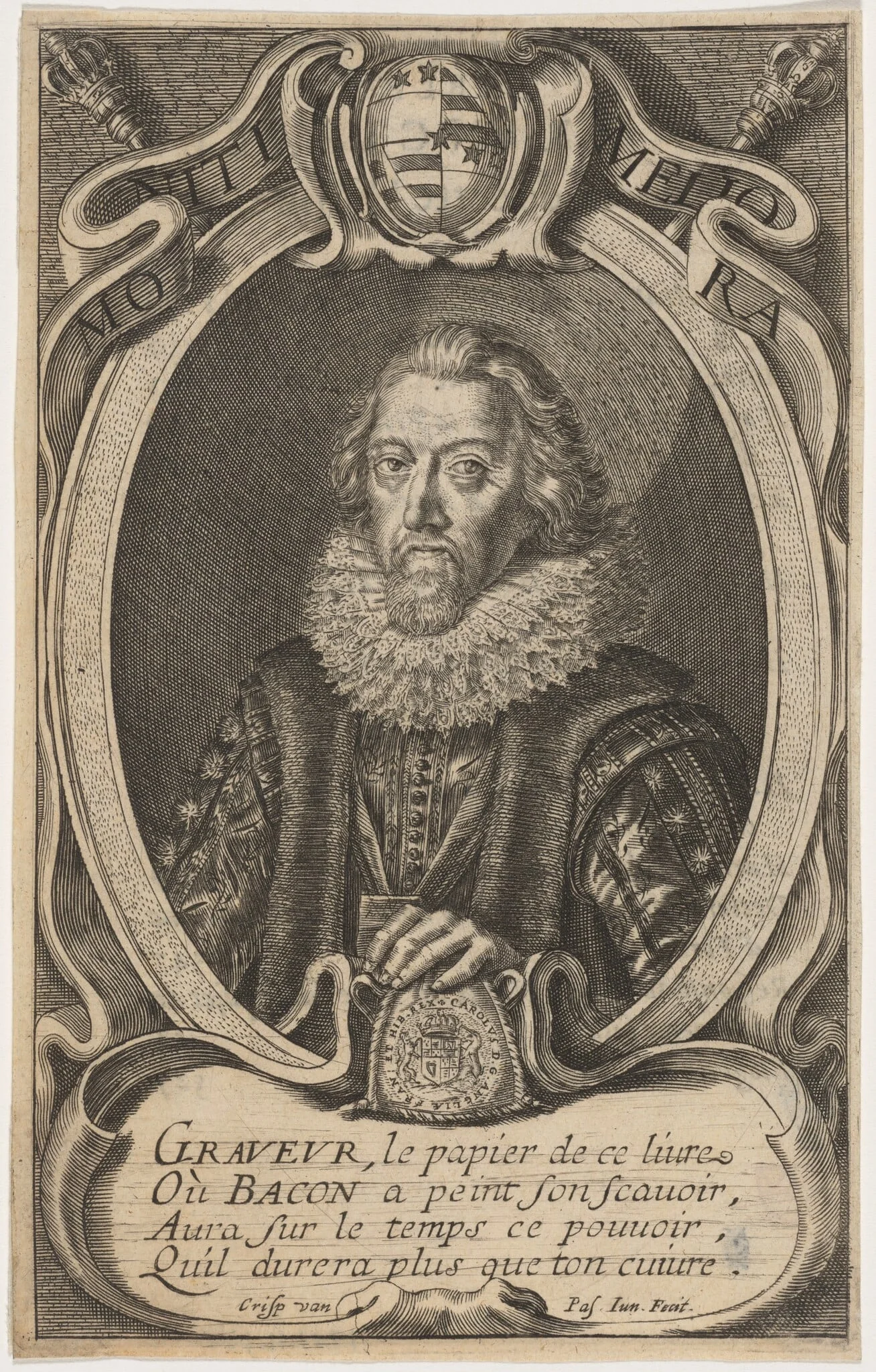 Sir Francis Bacon, by Crispijn van de Passe II, ink, 1634
