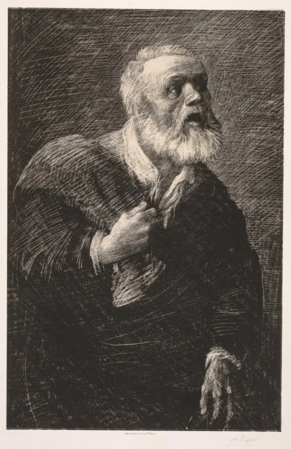 The Night Crier, by Alphonse Legros, 1884