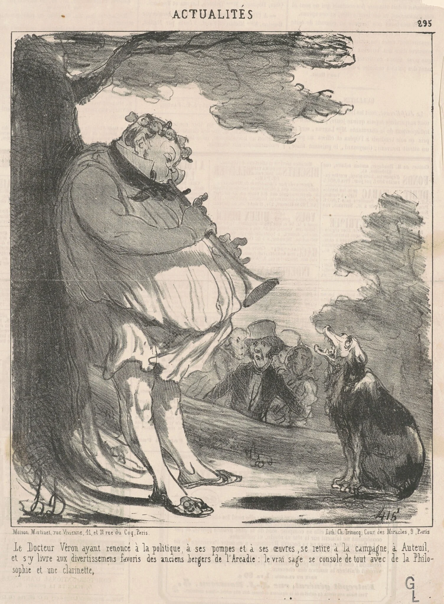 Le docteur Véron ... a  Auteuil ..., by Honoré Daumier, ink, 1852