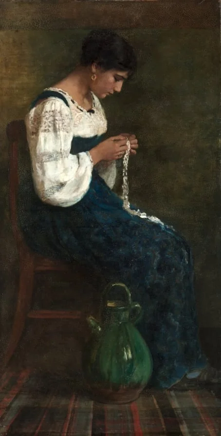 Capri Lace Maker, by George Bernard Butler, unspecified, 1884