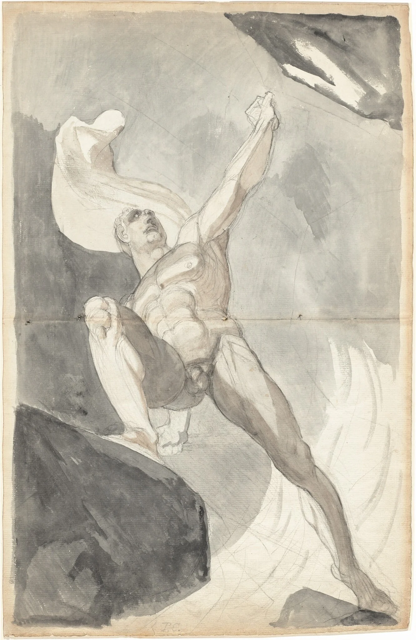 Satan Defying the Powers of Heaven, by Henry Fuseli, chalk, 1794