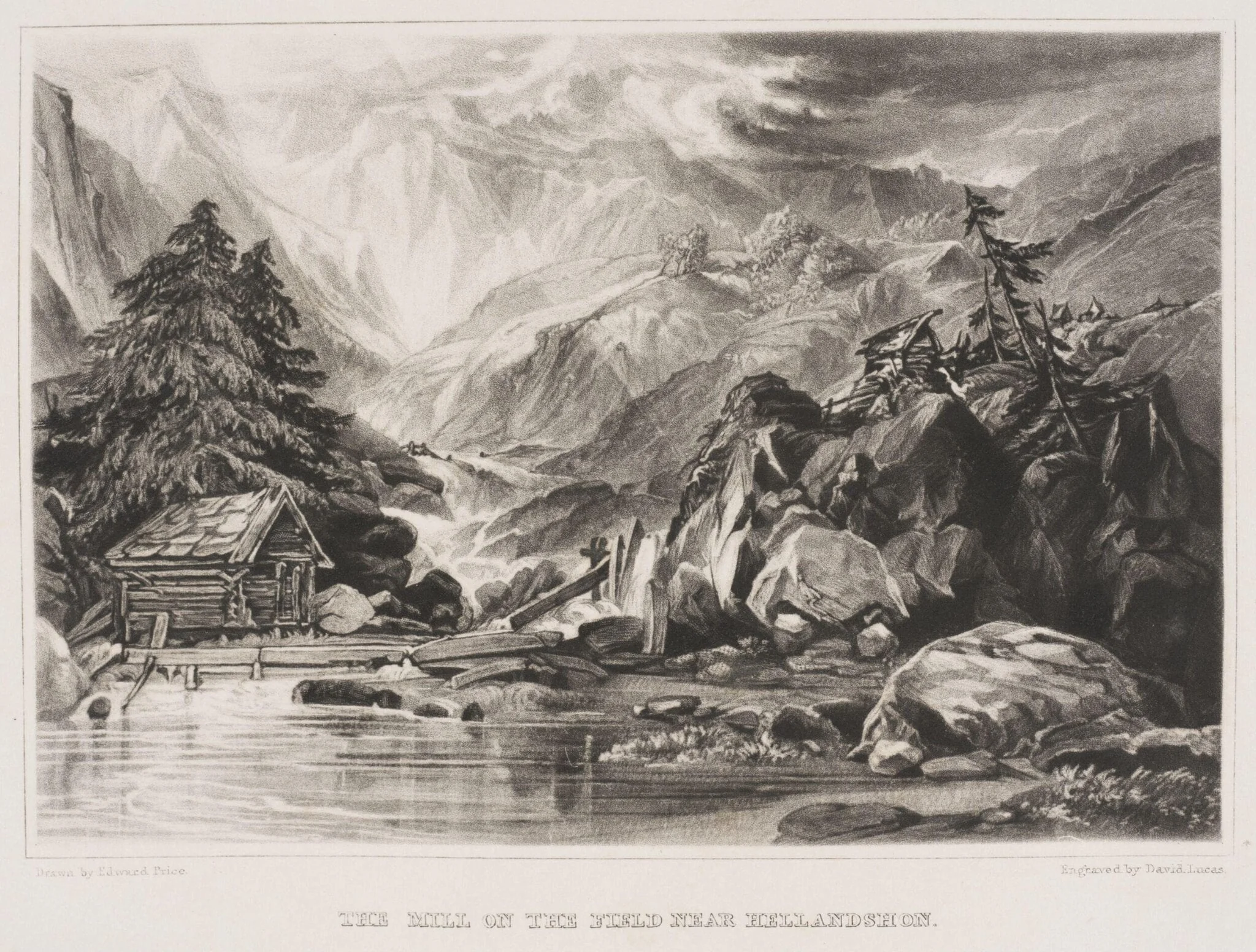 The Mill on the Field near Hellandshoin, by Edward Price, 1834