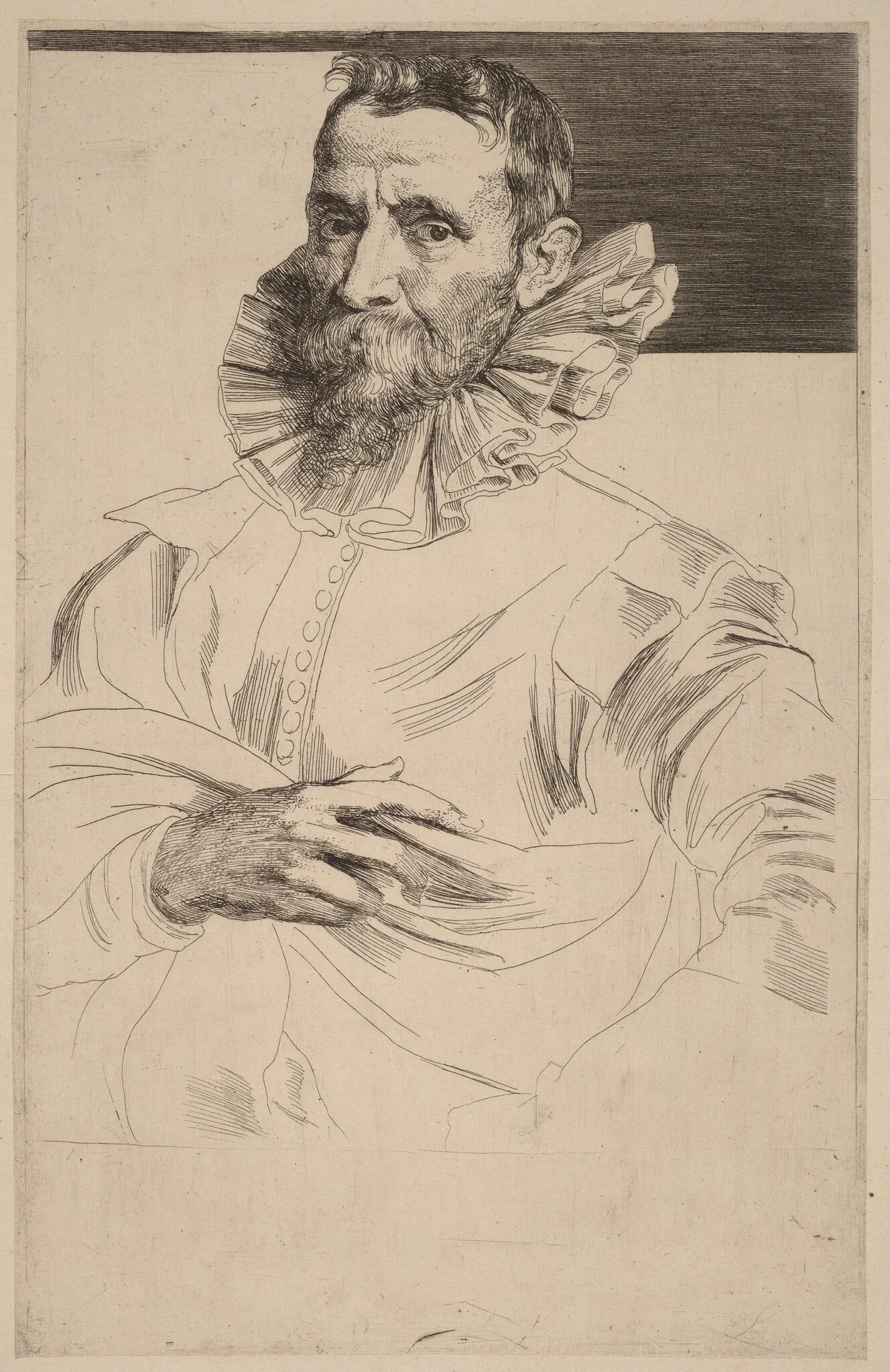 Jan Bruegel the Elder, by Anthony van Dyck, ink, 1634