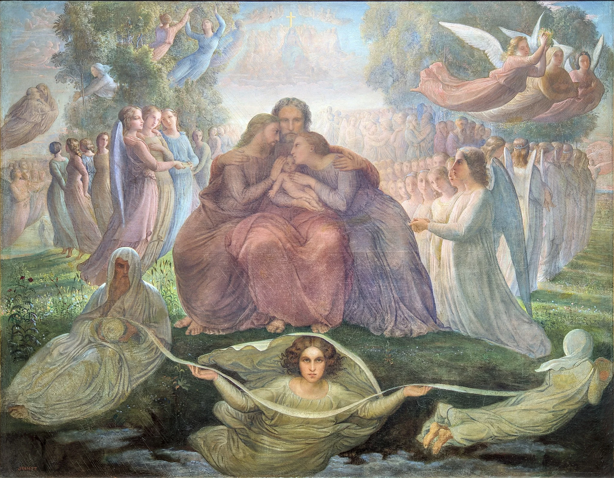 Poem of the Soul - Divine generation, by Louis Janmot, oil, 1854