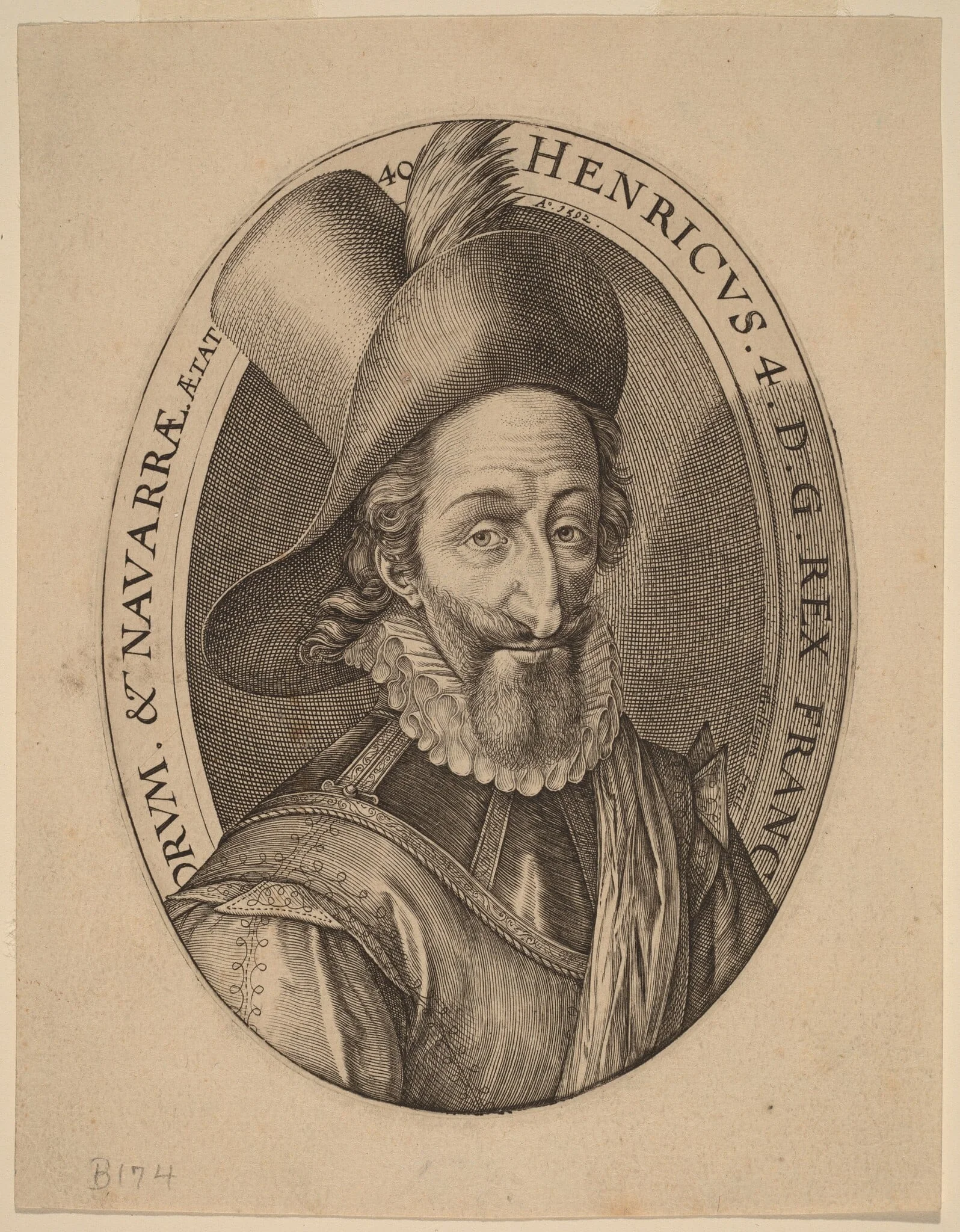 Henry IV, King of France, by Hendrik Goltzius, ink, 1592