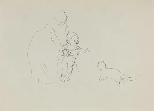 a) Nurse and Child (recto); b) Man on Horseback (verso)
