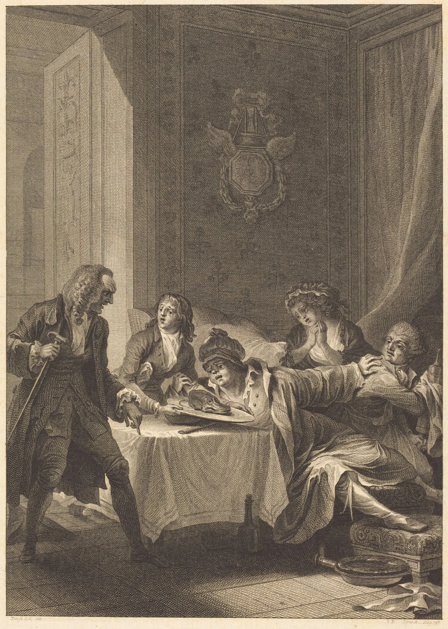 Le glouton, by Jean-Baptiste Blaise Simonet, ink, 1794
